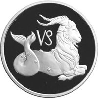 Юбилейная серебряная монета 2 рубля 2002 года из серии «Знаки зодиака» — Козерог, реверс Фото юбилейная серебряная монета 2 рубля 2002 года из серии «Знаки зодиака» — Козерог, реверс