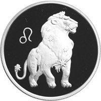 Юбилейная серебряная монета 2 рубля 2002 года из серии «Знаки зодиака» — Лев, реверс Фото юбилейная серебряная монета 2 рубля 2002 года из серии «Знаки зодиака» — Лев, реверс
