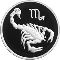 Юбилейная серебряная монета 2 рубля 2002 года из серии «Знаки зодиака» — Скорпион, реверс Фото юбилейная серебряная монета 2 рубля 2002 года из серии «Знаки зодиака» — Скорпион, реверс