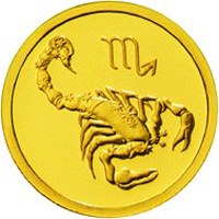 Памятная золотая монета 25 рублей 2002 года из серии «Знаки зодиака» — Скорпион, реверс Фото памятная золотая монета 25 рублей 2002 года из серии «Знаки зодиака» — Скорпион, реверс