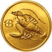 Коллекционная золотая монета 25 рублей 2003 года из серии «Знаки зодиака» — Рак, реверс Фото коллекционная золотая монета 25 рублей 2003 года из серии «Знаки зодиака» — Рак, реверс