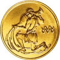 Коллекционная золотая монета 25 рублей 2003 года из серии «Знаки зодиака» — Водолей, реверс Фото коллекционная золотая монета 25 рублей 2003 года из серии «Знаки зодиака» — Водолей, реверс