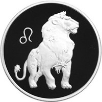 Юбилейная серебряная монета 3 рубля 2003 года из серии «Знаки зодиака» — Лев, реверс Фото юбилейная серебряная монета 3 рубля 2003 года из серии «Знаки зодиака» — Лев, реверс