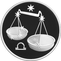Юбилейная серебряная монета 3 рубля 2003 года из серии «Знаки зодиака» — Весы, реверс Фото юбилейная серебряная монета 3 рубля 2003 года из серии «Знаки зодиака» — Весы, реверс