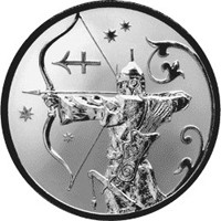 Памятная серебряная монета 2 рубля 2005 года из серии «Знаки зодиака» — Стрелец, реверс Фото памятная серебряная монета 2 рубля 2005 года из серии «Знаки зодиака» — Стрелец, реверс