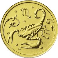 Коллекционная золотая монета 25 рублей 2005 года из серии «Знаки зодиака» — Скорпион, реверс Фото коллекционная золотая монета 25 рублей 2005 года из серии «Знаки зодиака» — Скорпион, реверс